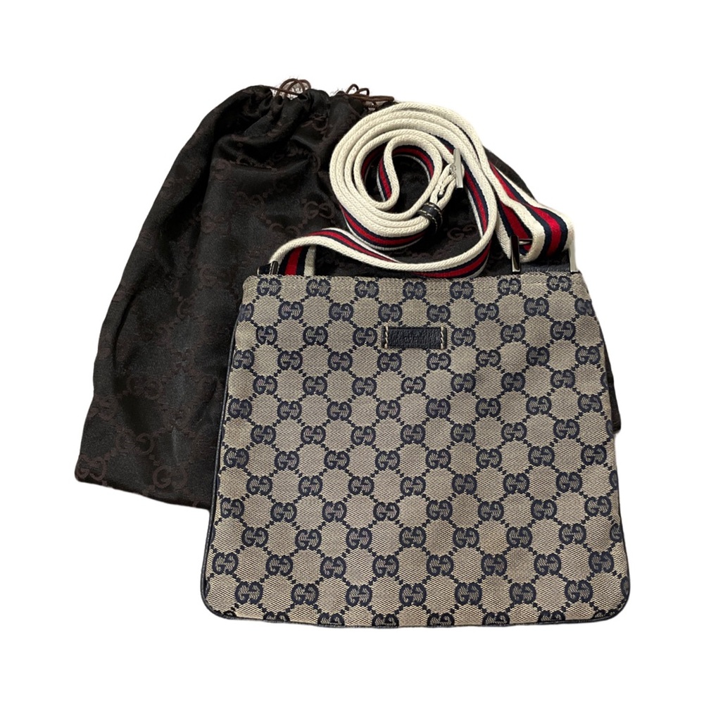 gucci • GG canvas web strap messenger